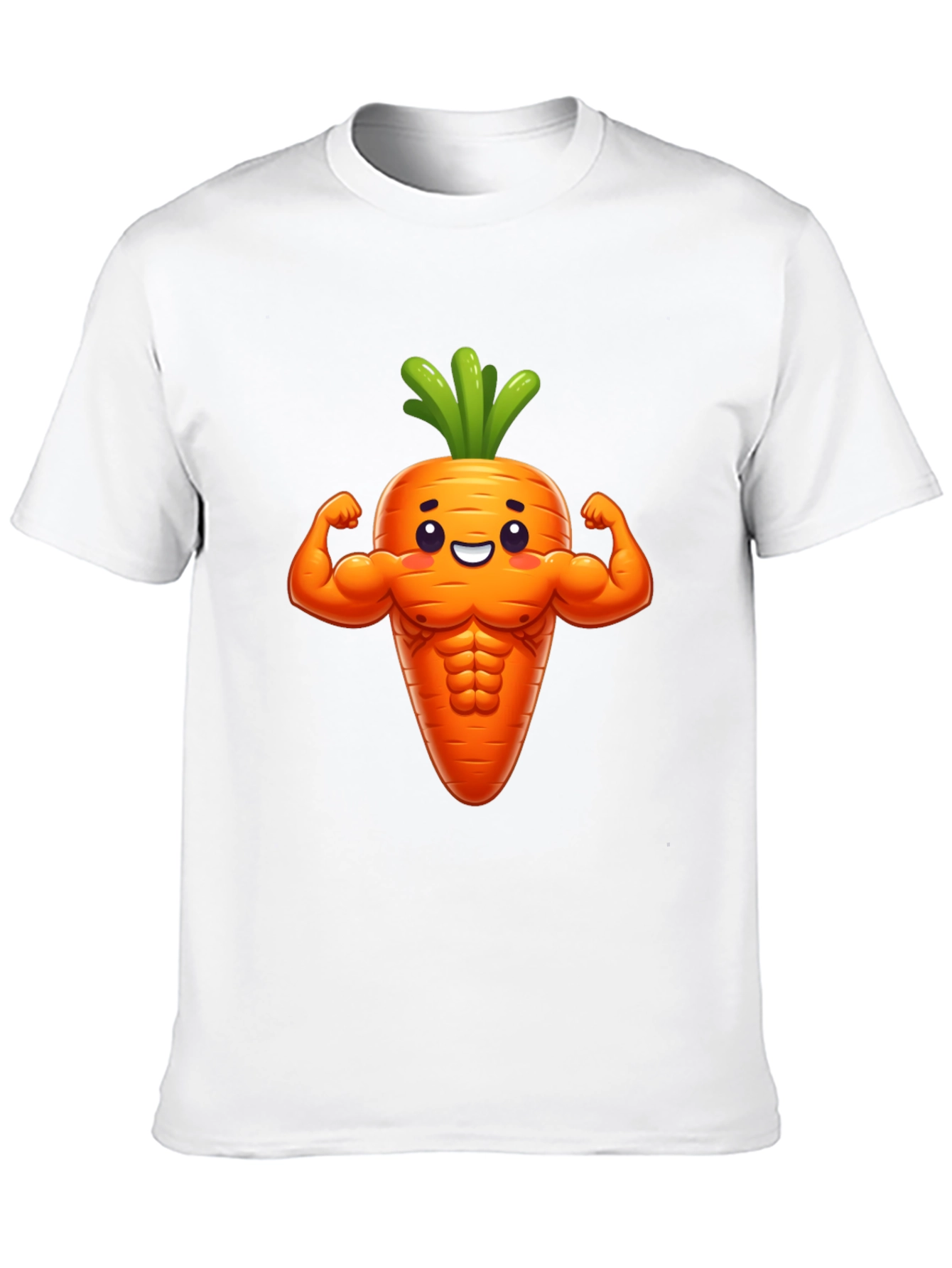 Funny Muscular Carrot Graphic Tee - Black Cotton Shirt
