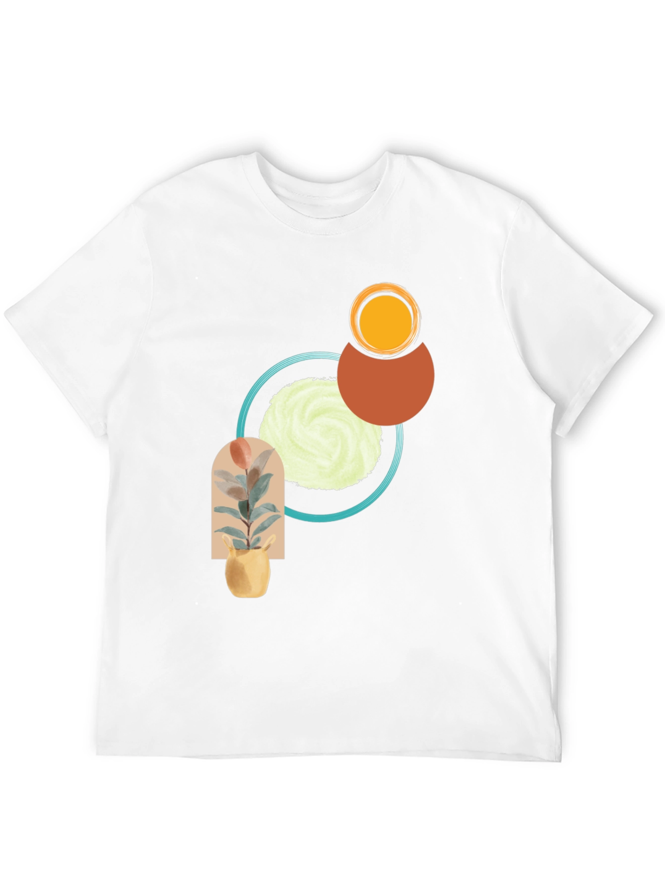 Abstract Geometric Graphic T-Shirt - Modern Style