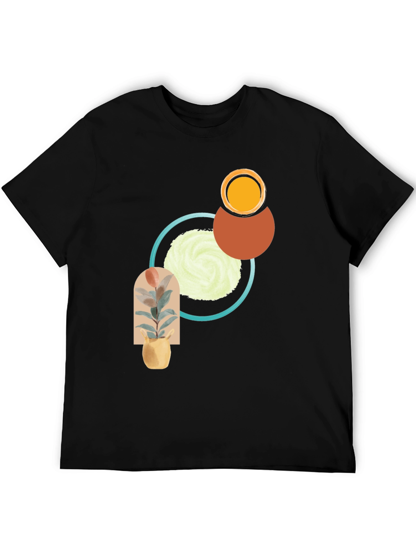 Abstract Geometric Graphic T-Shirt - Modern Style