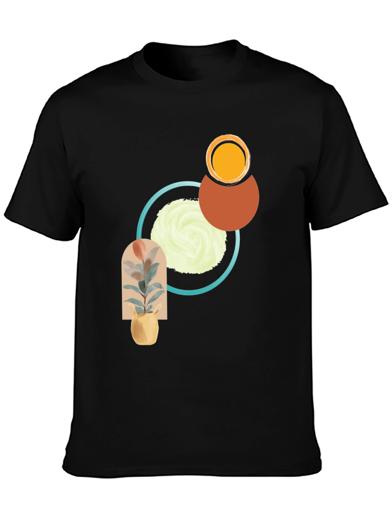 Abstract Geometric Graphic T-Shirt - Modern Style