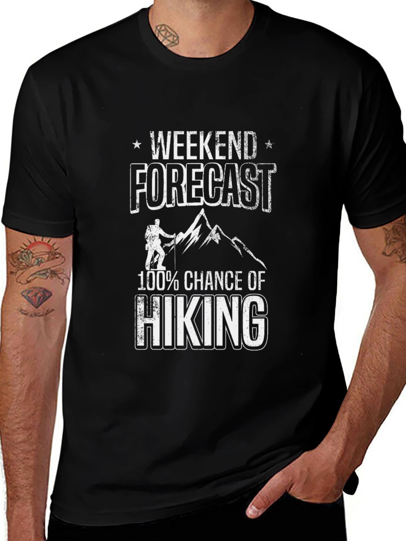 Weekend Forecast Hiking Graphic T-Shirt