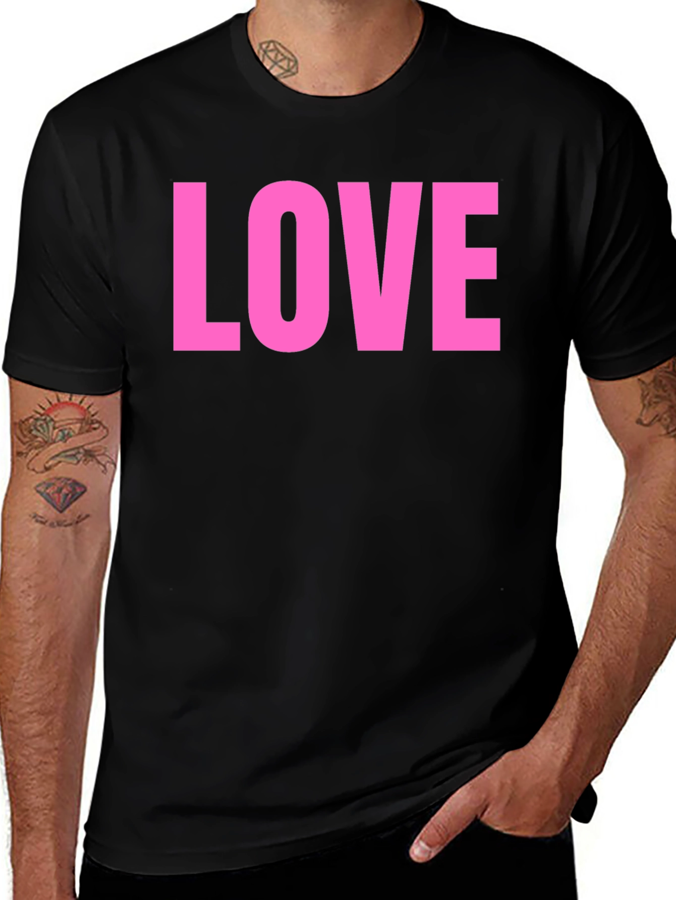 Love Graphic Tee - Black Casual T-Shirt
