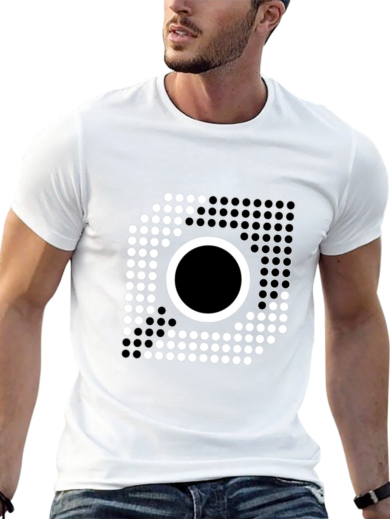 Abstract Dotted Circle T-Shirt - Modern Graphic Tee