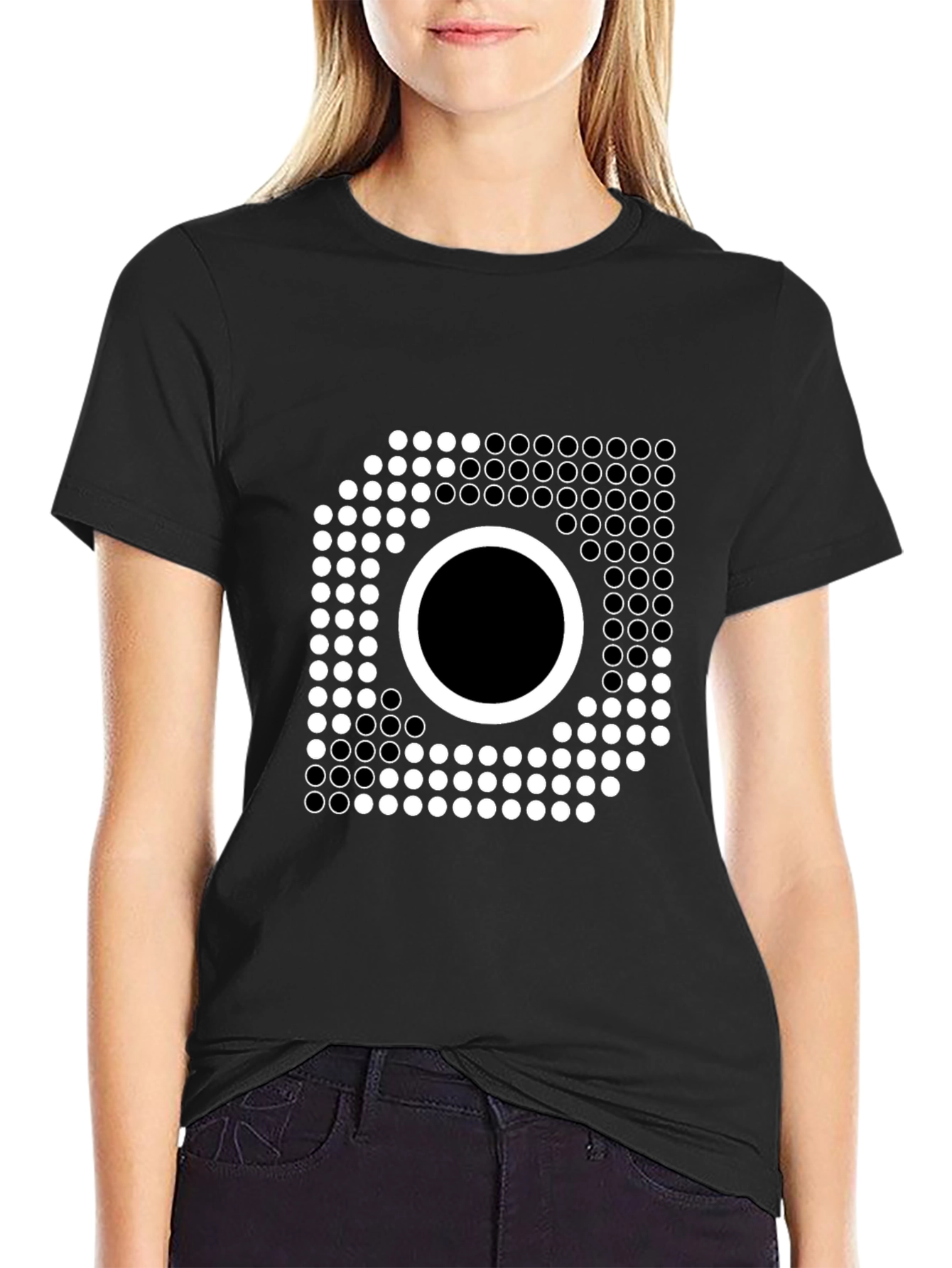 Abstract Dotted Circle T-Shirt - Modern Graphic Tee