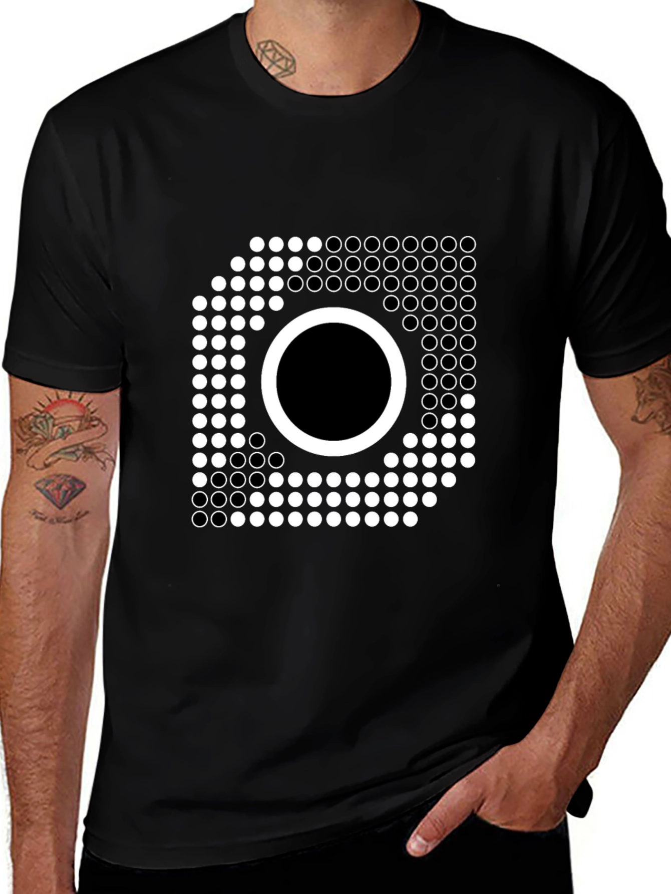 Abstract Dotted Circle T-Shirt - Modern Graphic Tee