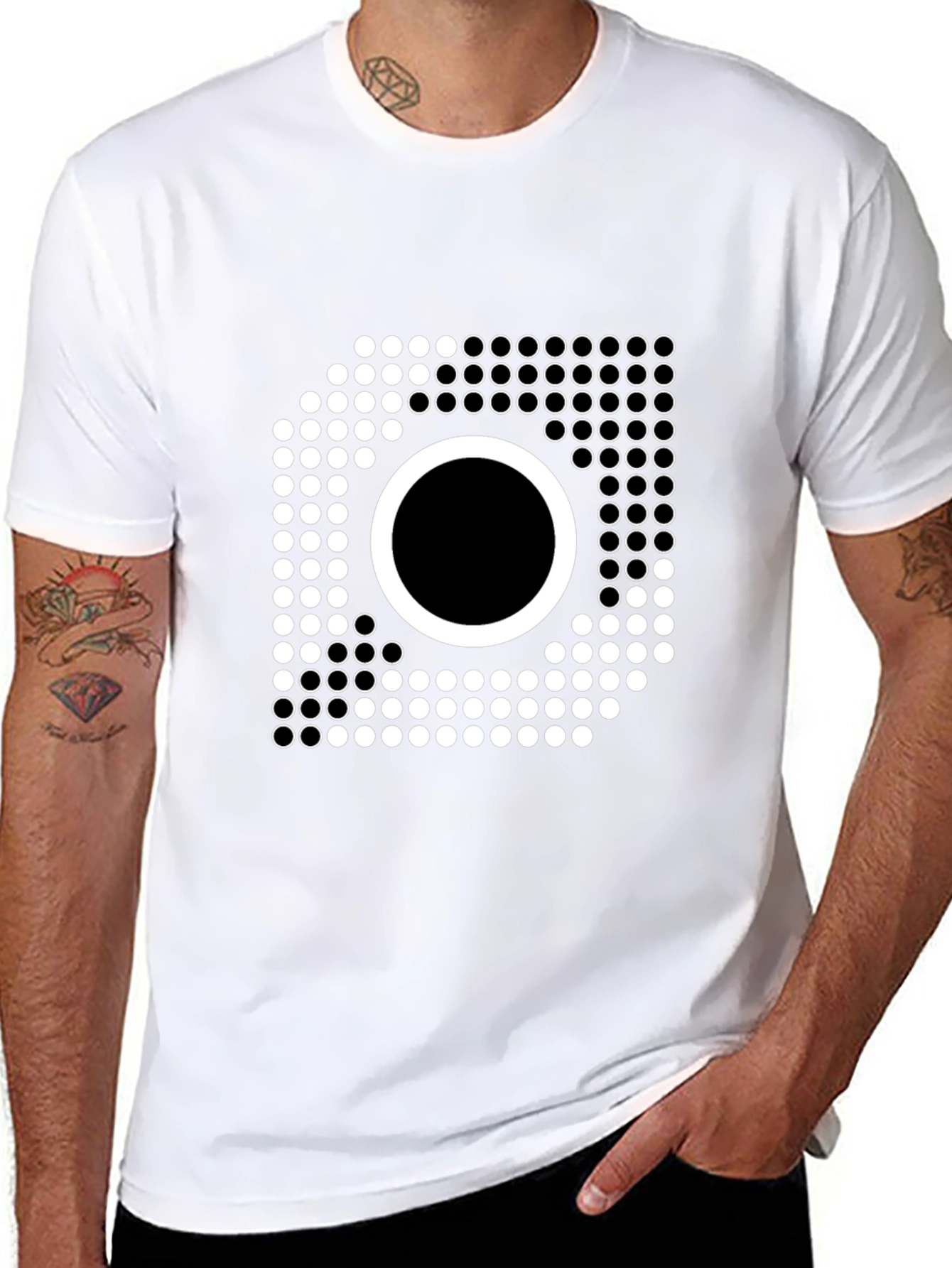 Abstract Dotted Circle T-Shirt - Modern Graphic Tee