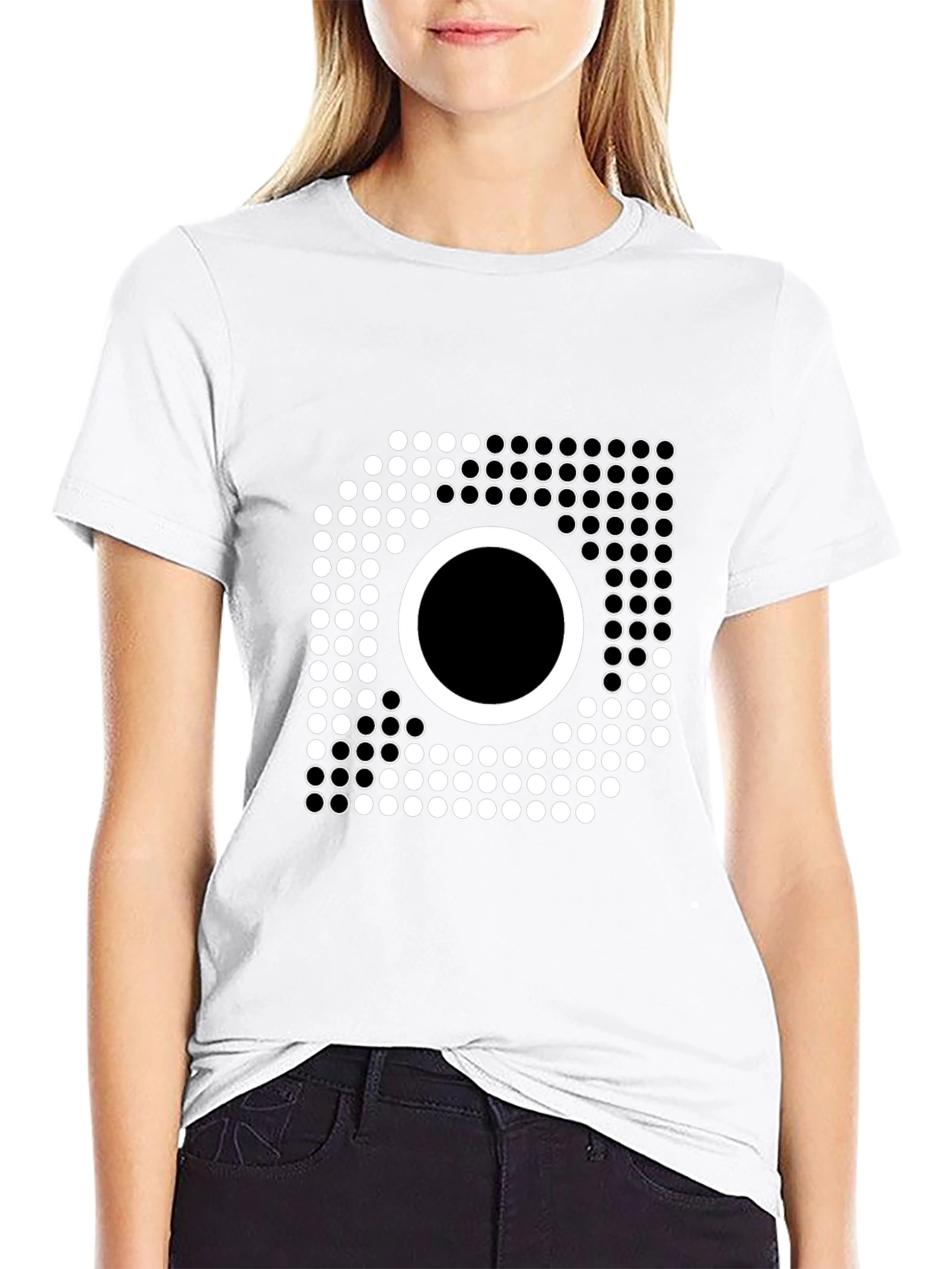 Abstract Dotted Circle T-Shirt - Modern Graphic Tee