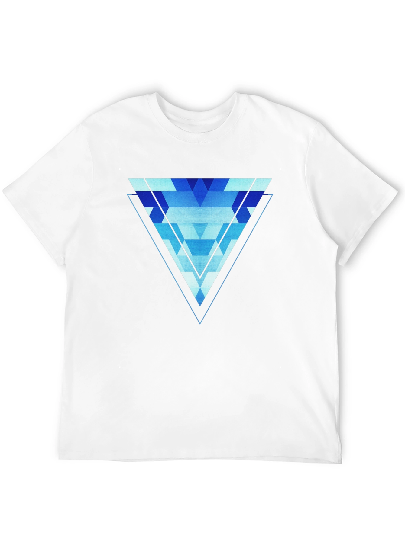 Geometric Blue Triangle Graphic Tee