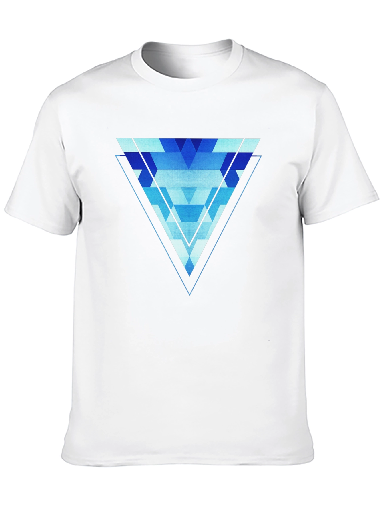 Geometric Blue Triangle Graphic Tee