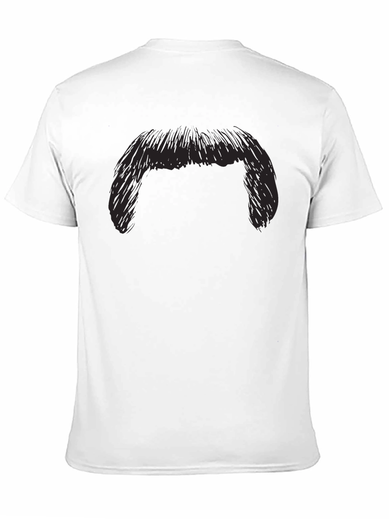 Funny Moustache Graphic Black T-Shirt