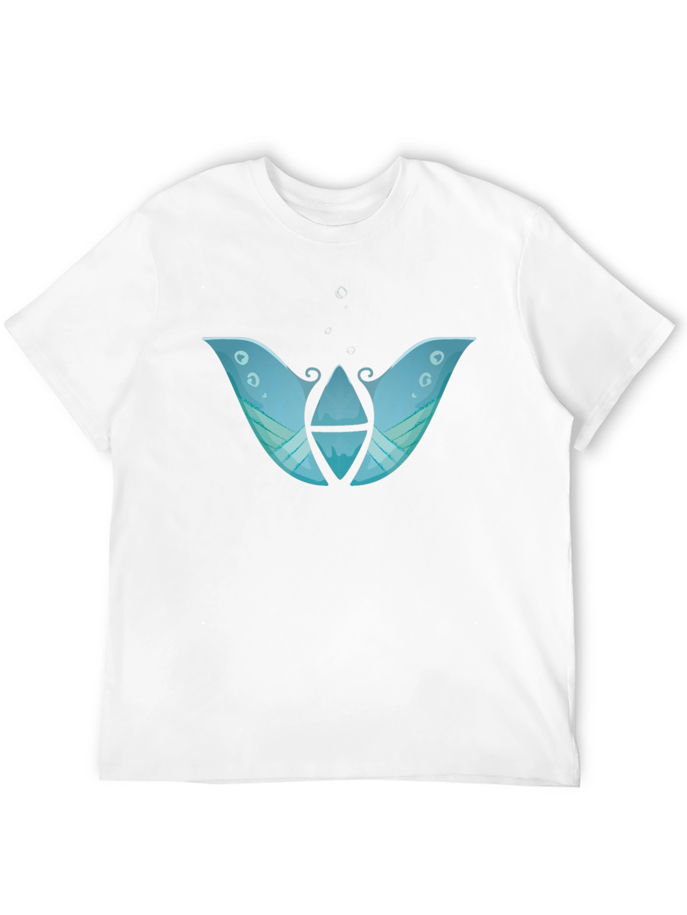 Abstract Blue Graphic Print Black T-Shirt