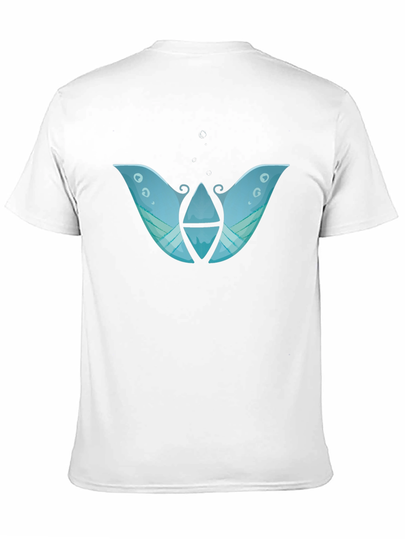 Abstract Blue Graphic Print Black T-Shirt