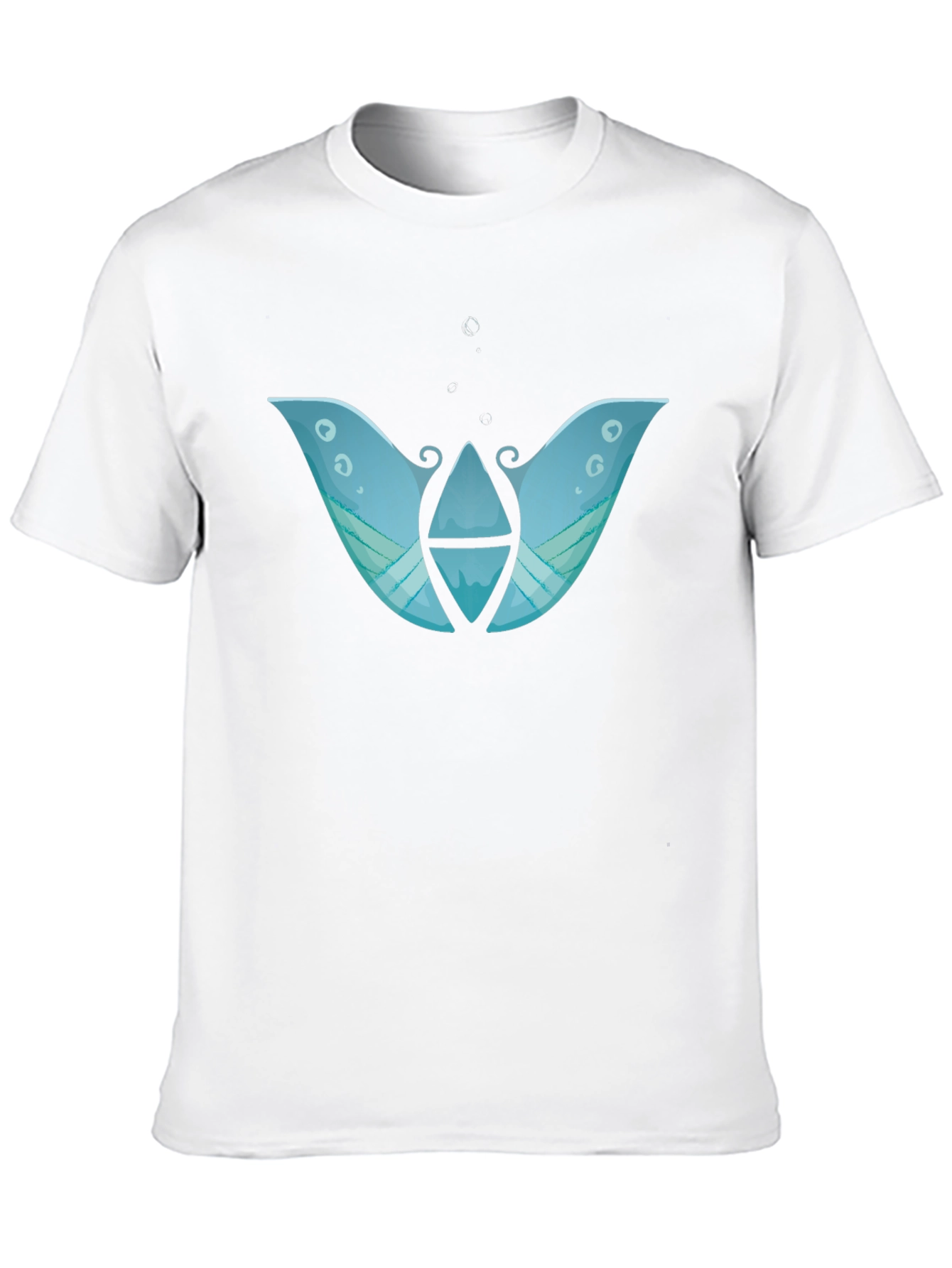 Abstract Blue Graphic Print Black T-Shirt