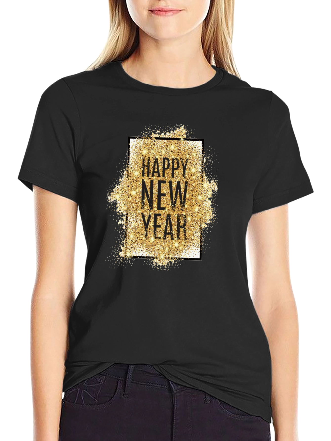 Happy New Year Glitter Graphic Tee