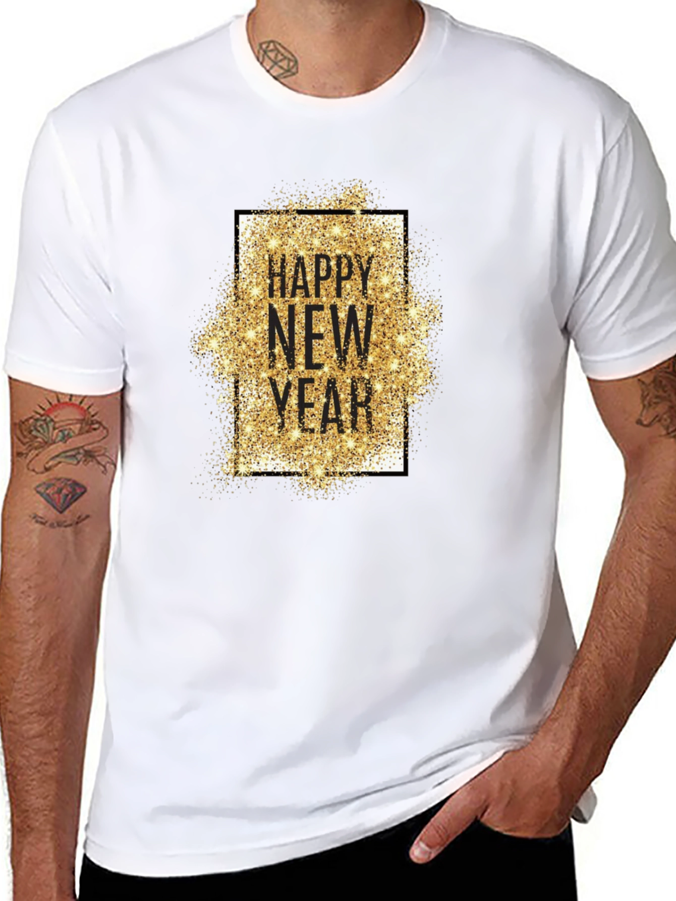 Happy New Year Glitter Graphic Tee