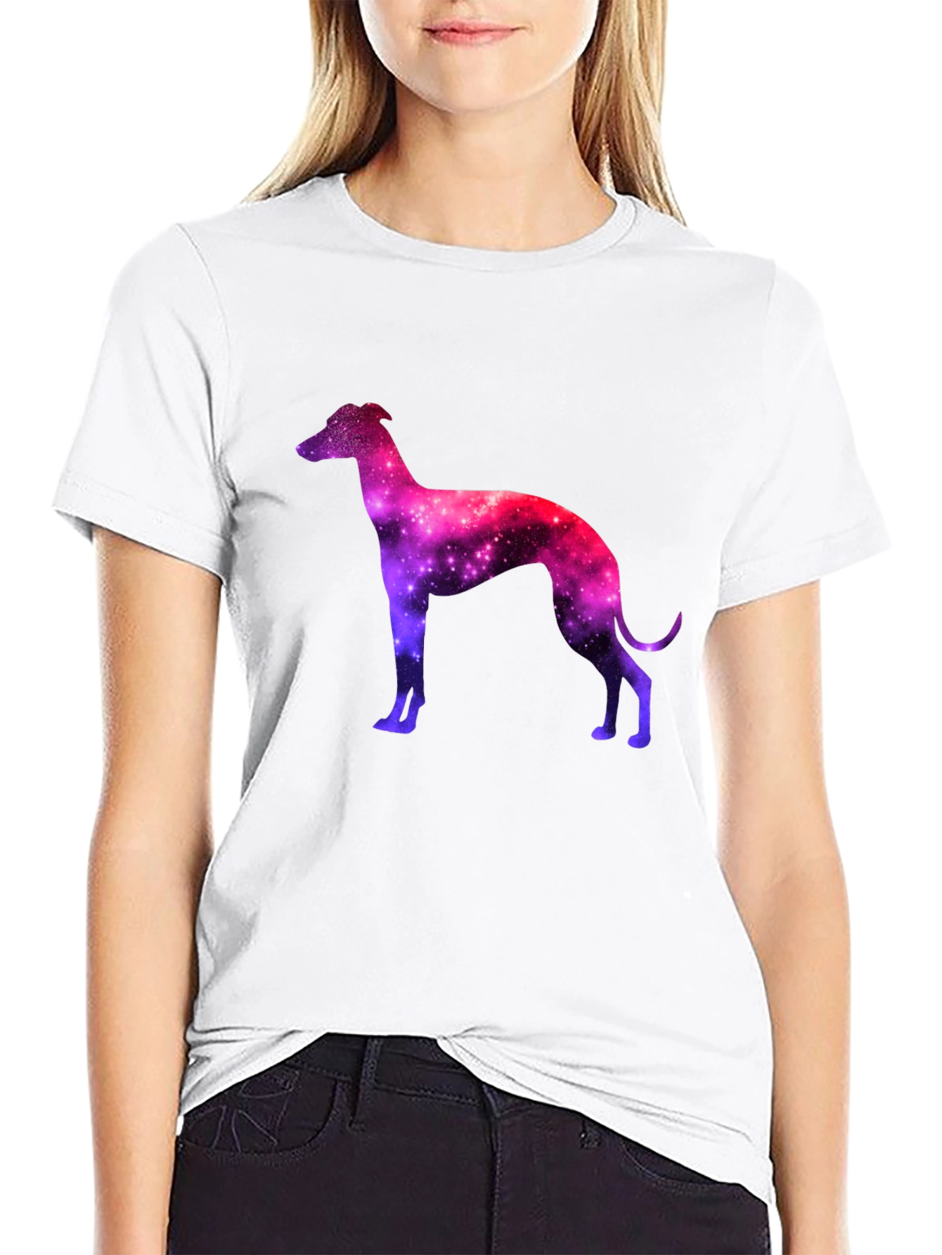 Galaxy Greyhound Graphic Tee - Stylish Mens Black T-Shirt