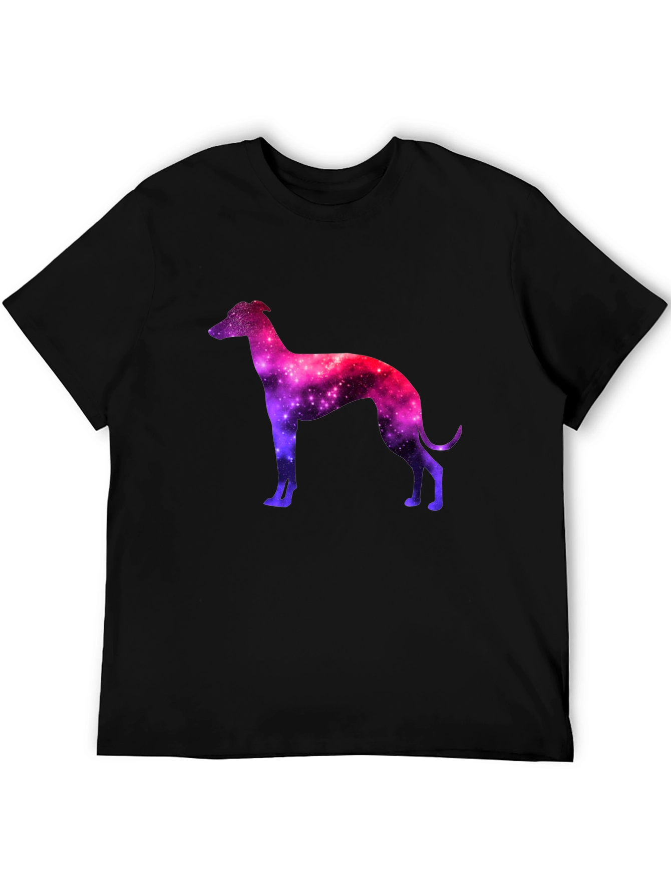 Galaxy Greyhound Graphic Tee - Stylish Mens Black T-Shirt
