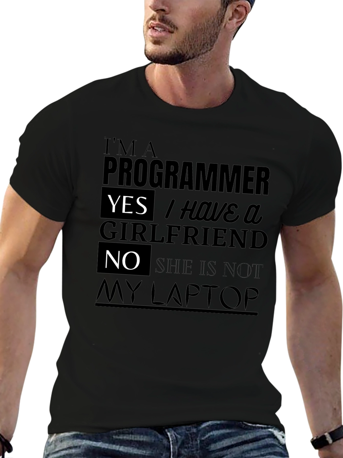Funny Programmer T-Shirt: I Have a Girlfriend!
