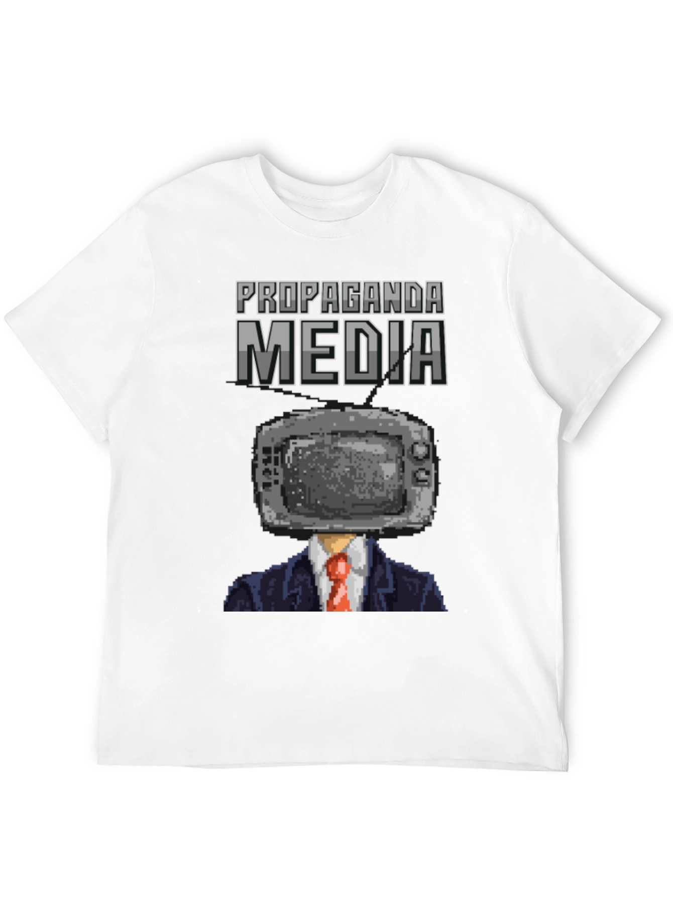 Propaganda Media Pixel Art Graphic T-Shirt