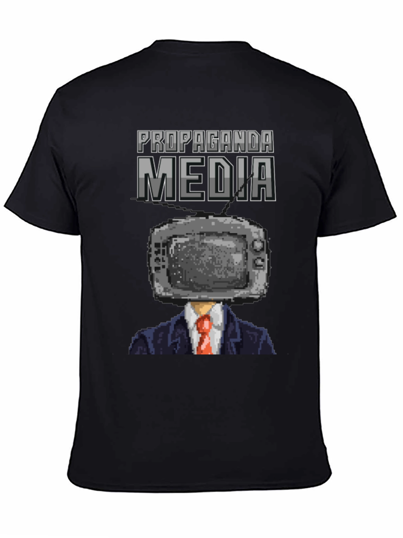 Propaganda Media Pixel Art Graphic T-Shirt