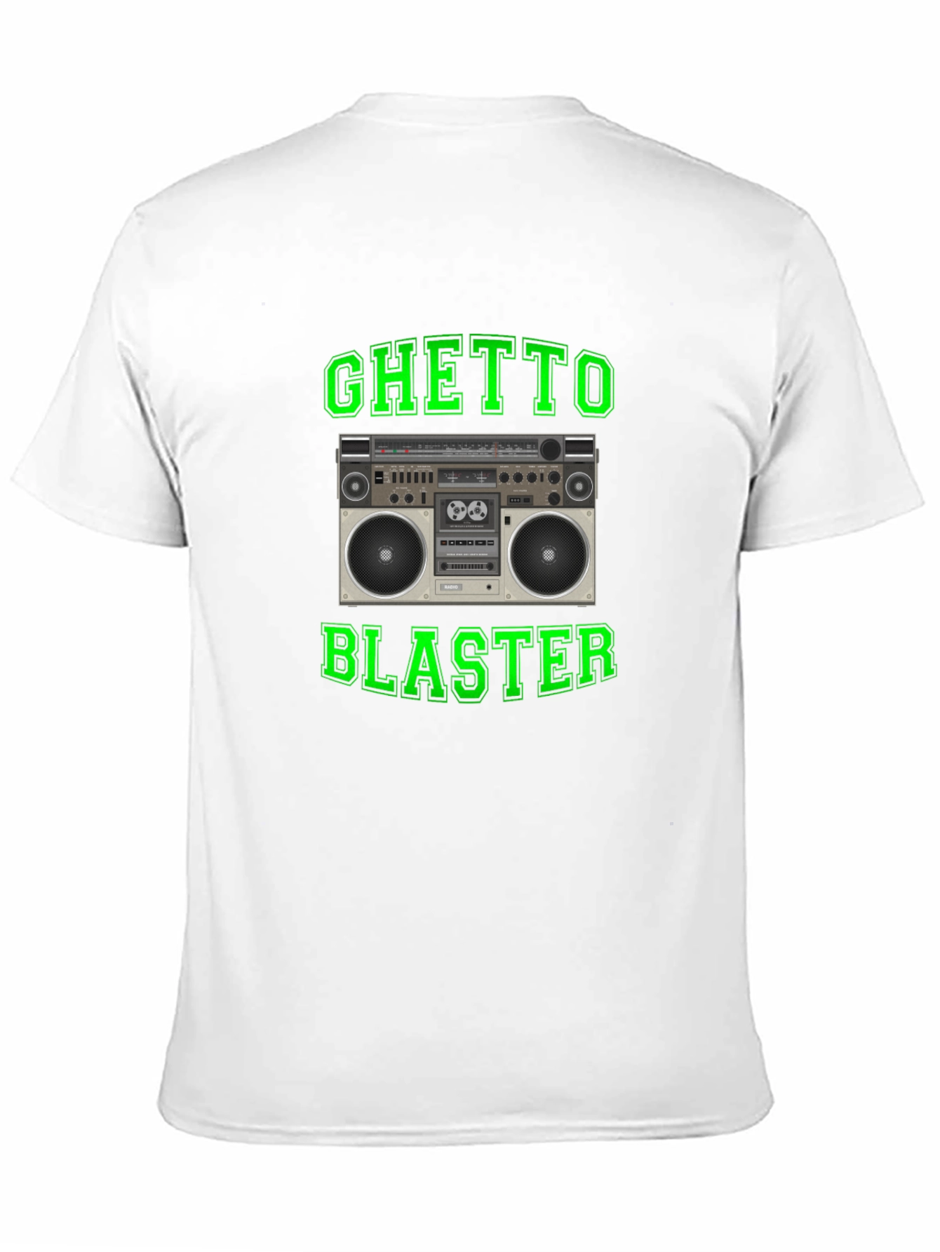 Ghetto Blaster Retro Boombox Graphic Tee - Black