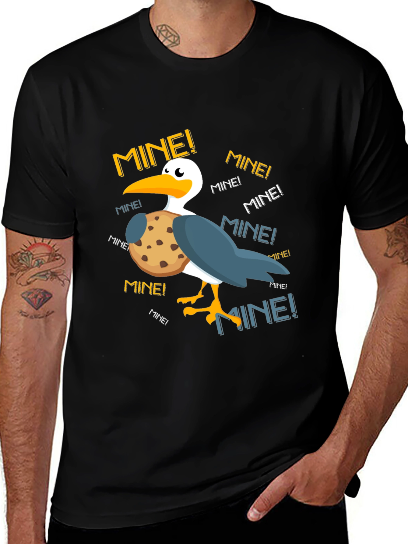 Funny Pelican Mine! Cookie Graphic T-Shirt