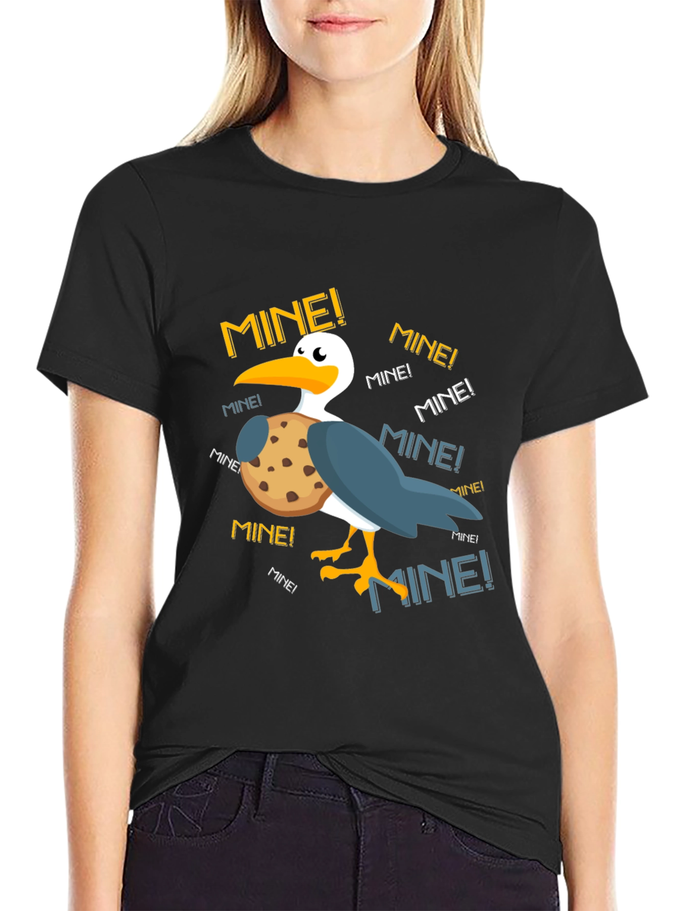Funny Pelican Mine! Cookie Graphic T-Shirt
