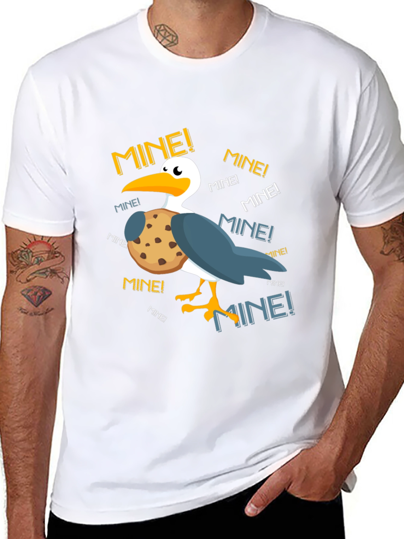 Funny Pelican Mine! Cookie Graphic T-Shirt