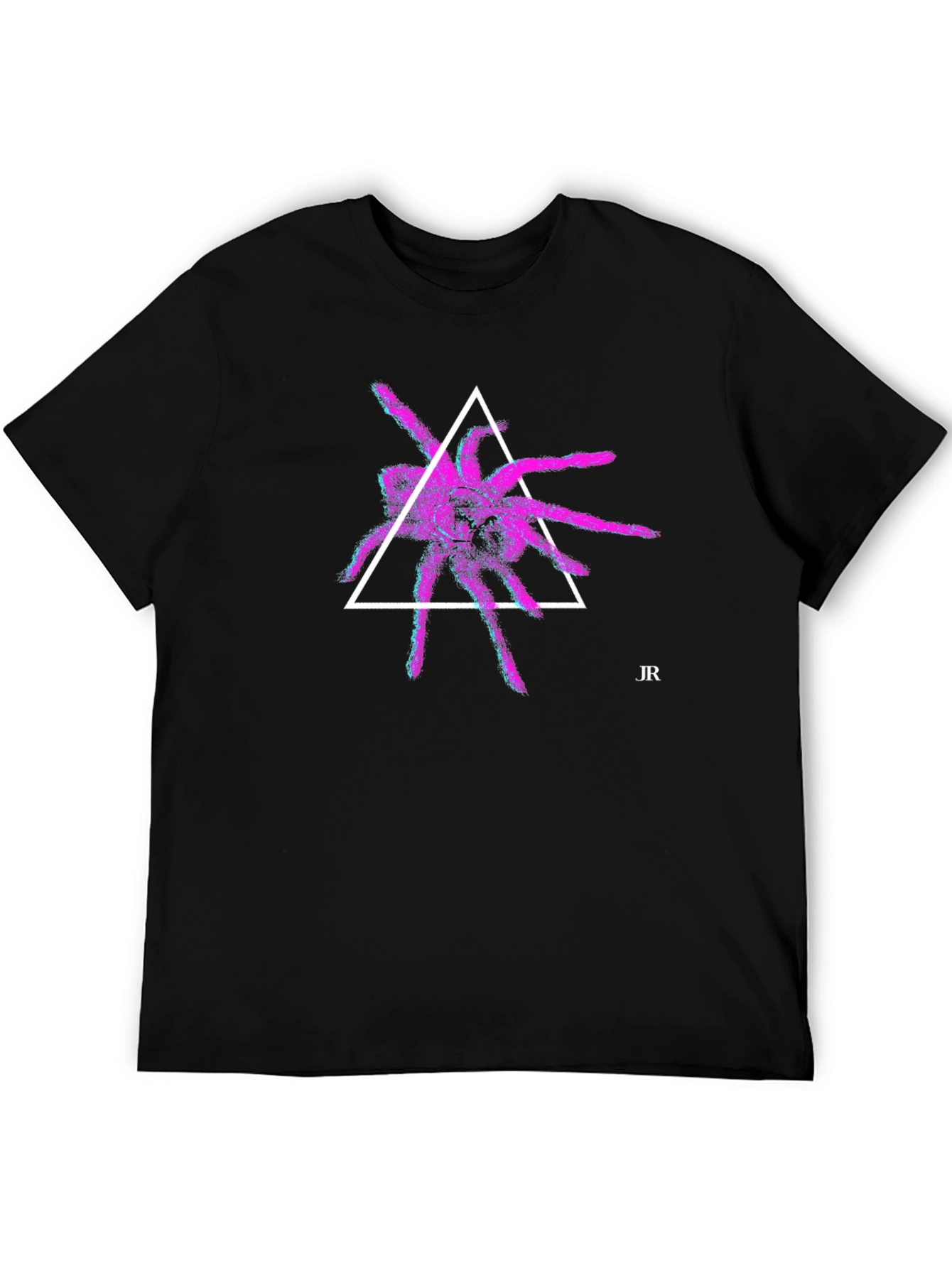 Geometric Spider Graphic Tee - Modern Black T-Shirt