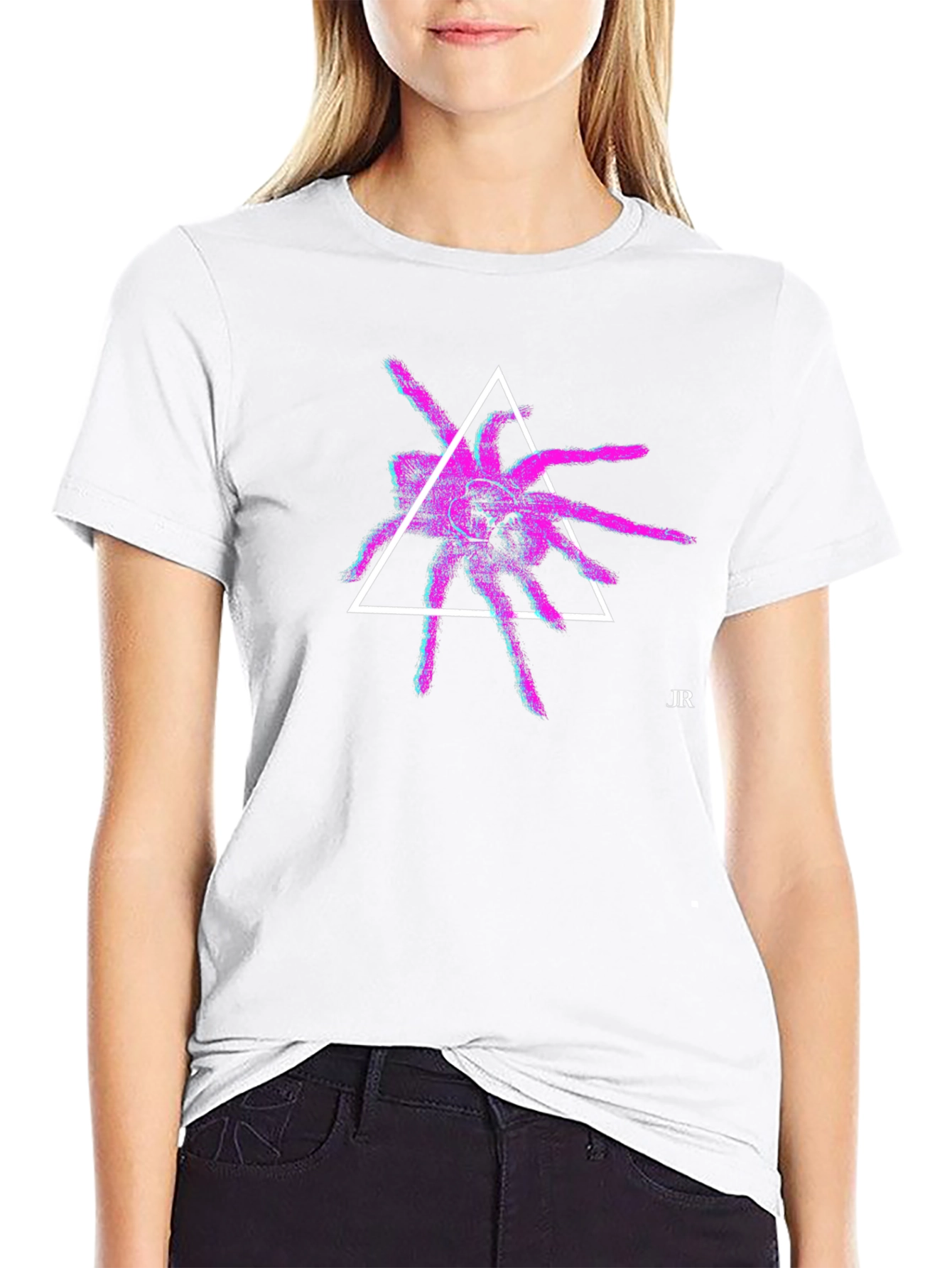 Geometric Spider Graphic Tee - Modern Black T-Shirt