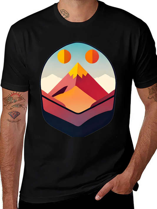 Abstract Mountain Graphic Tee - Stylish Comfort