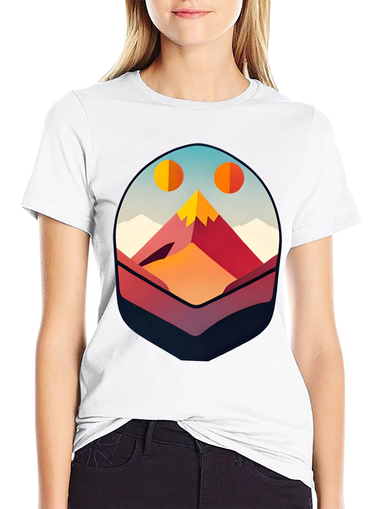Abstract Mountain Graphic Tee - Stylish Comfort