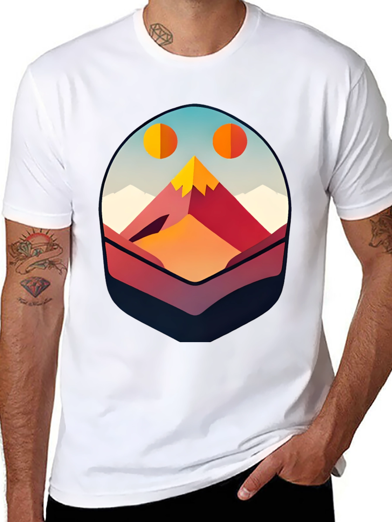 Abstract Mountain Graphic Tee - Stylish Comfort