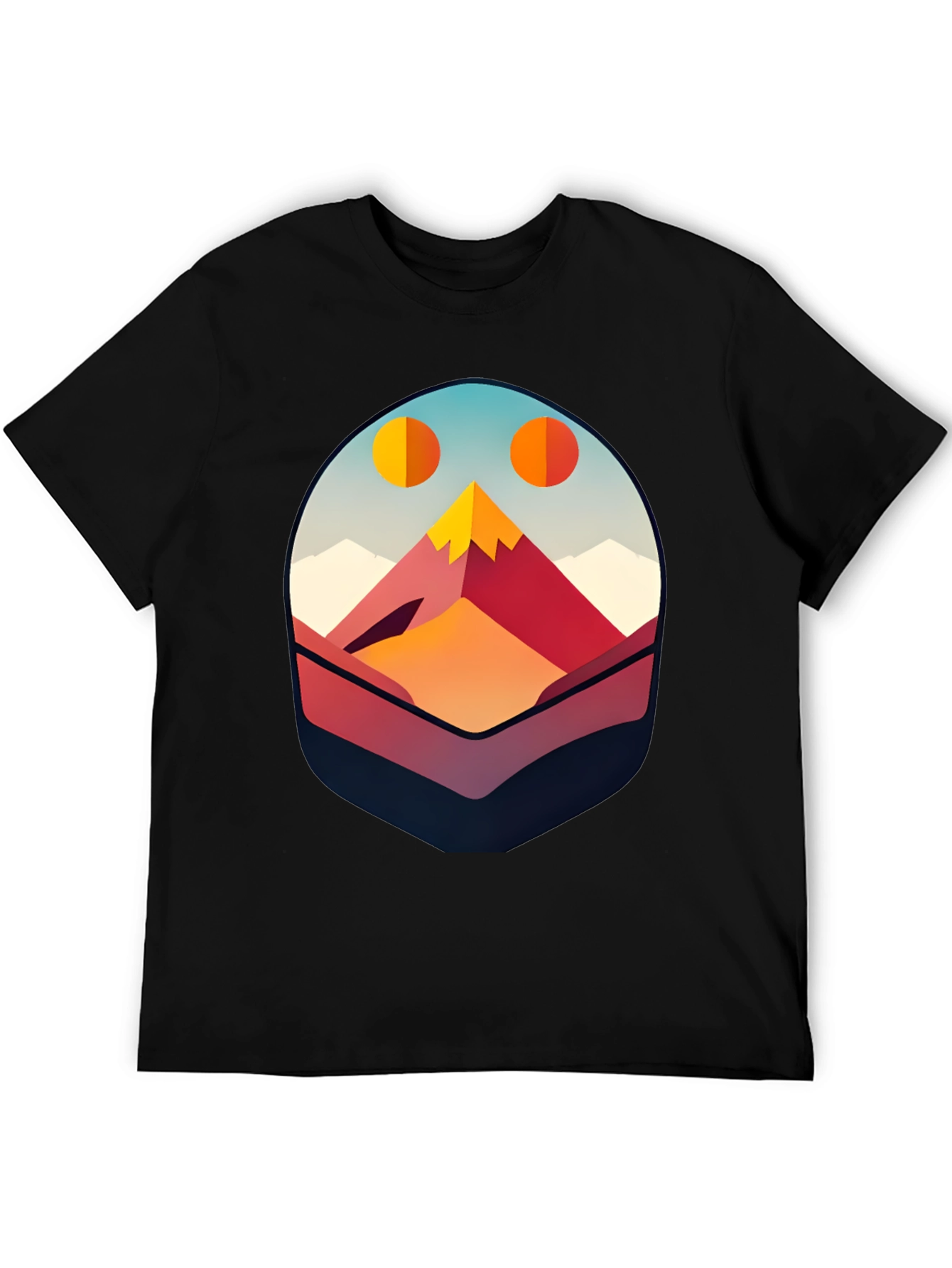 Abstract Mountain Graphic Tee - Stylish Comfort