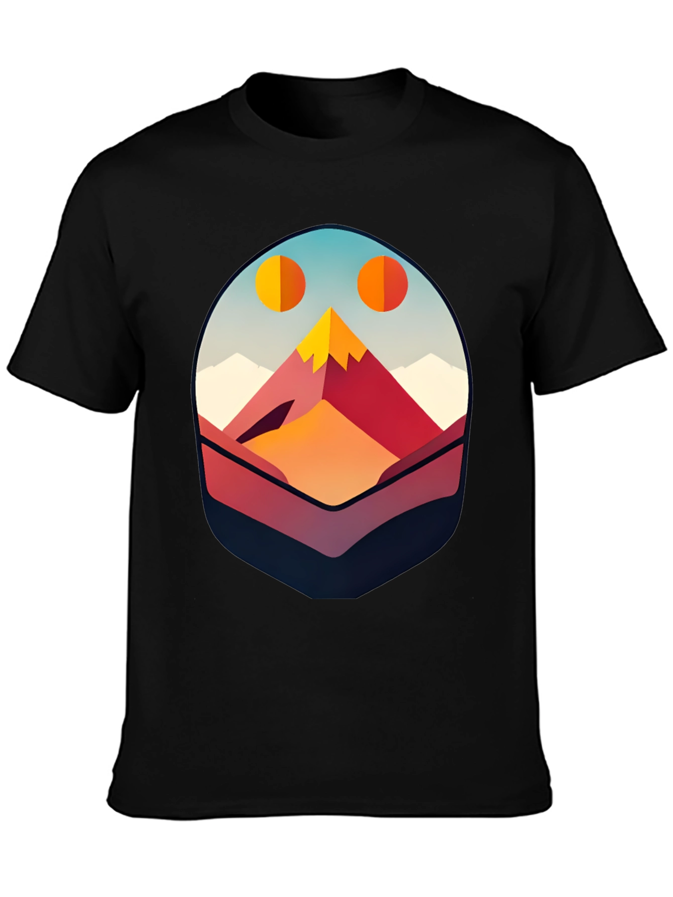 Abstract Mountain Graphic Tee - Stylish Comfort