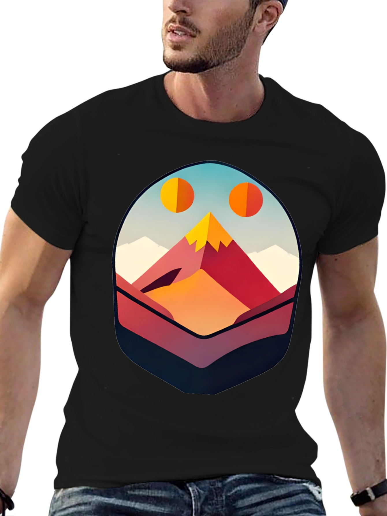Abstract Mountain Graphic Tee - Stylish Comfort
