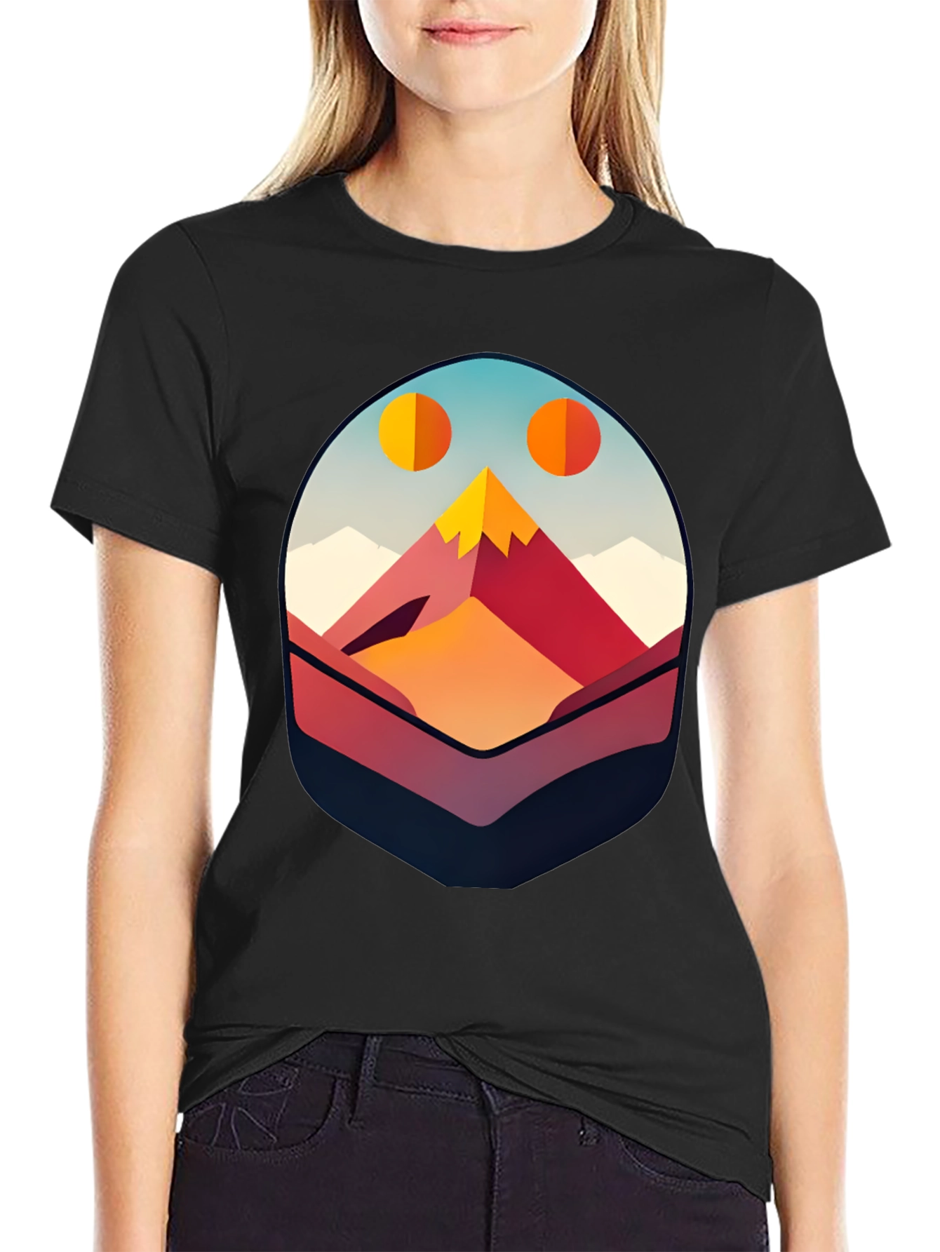 Abstract Mountain Graphic Tee - Stylish Comfort