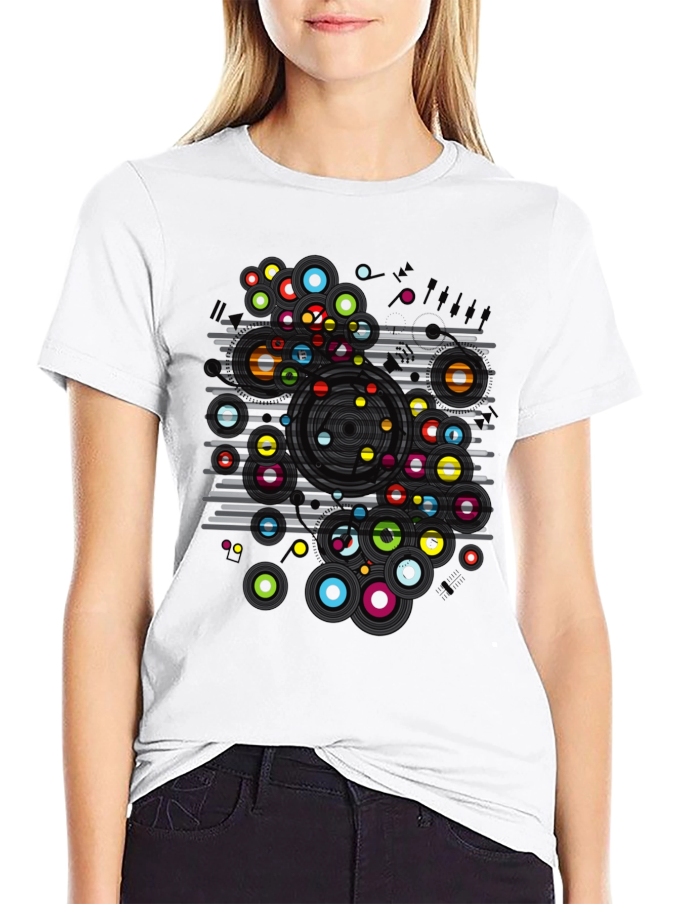 Abstract Circles Graphic T-Shirt - Modern Art Tee