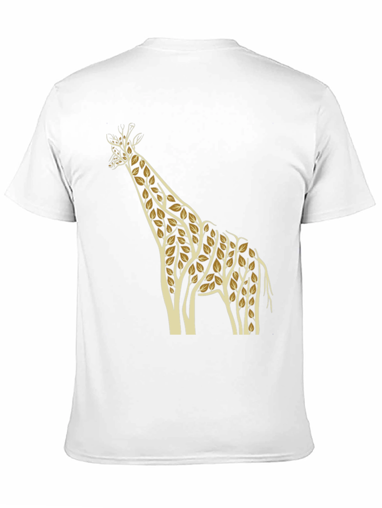Giraffe Leaf Print Black T-Shirt