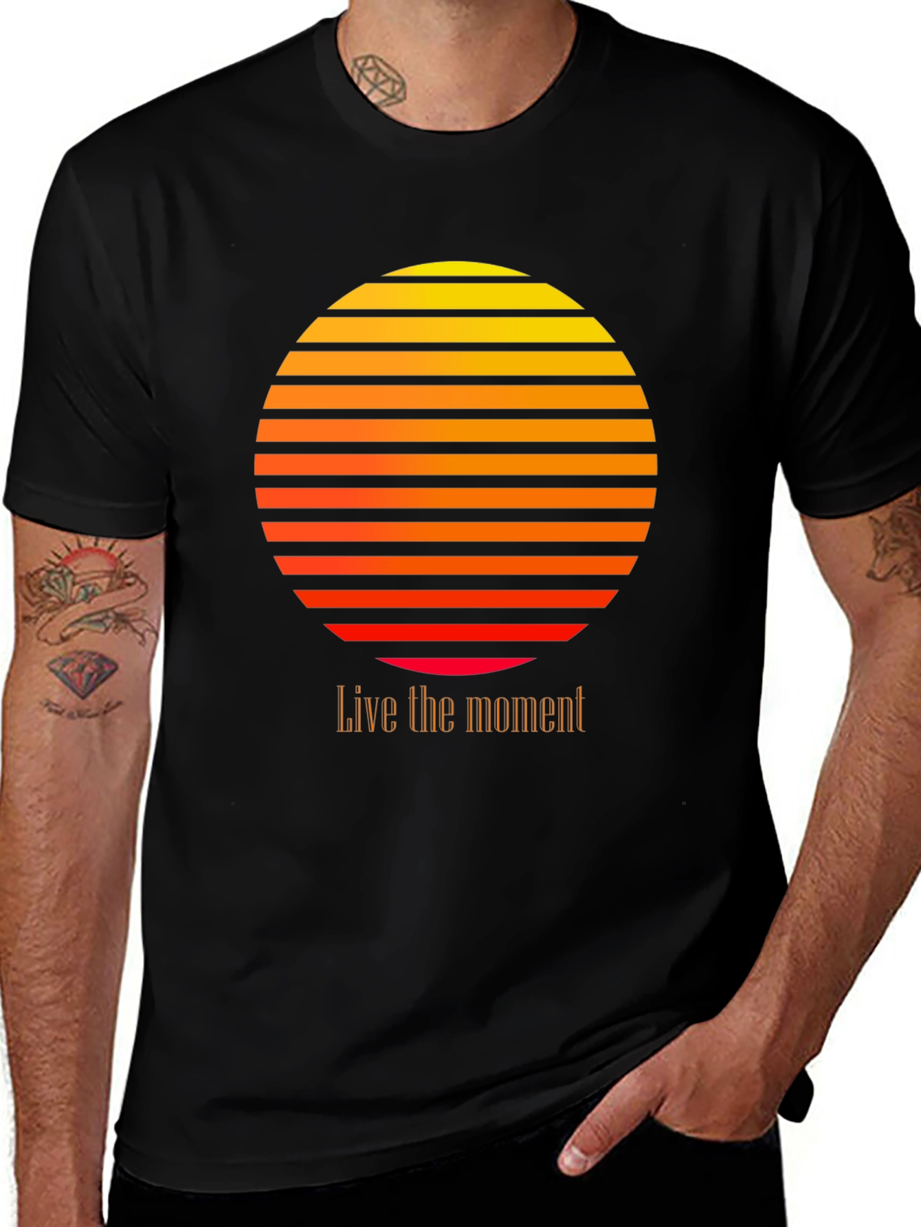 Retro Sunset Graphic Tee - Live the Moment