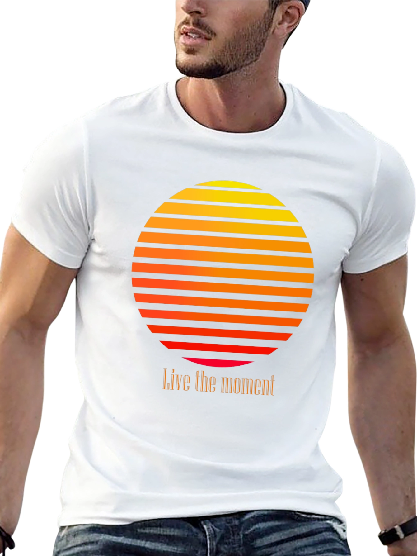 Retro Sunset Graphic Tee - Live the Moment