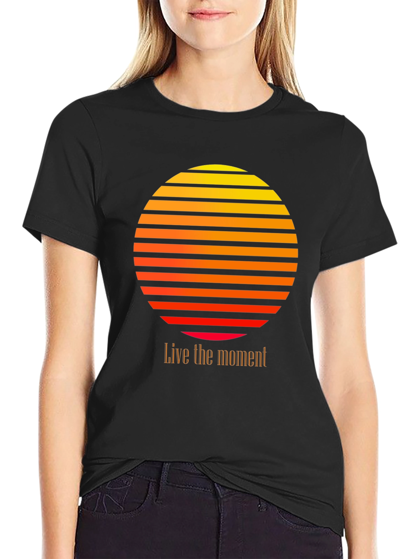 Retro Sunset Graphic Tee - Live the Moment