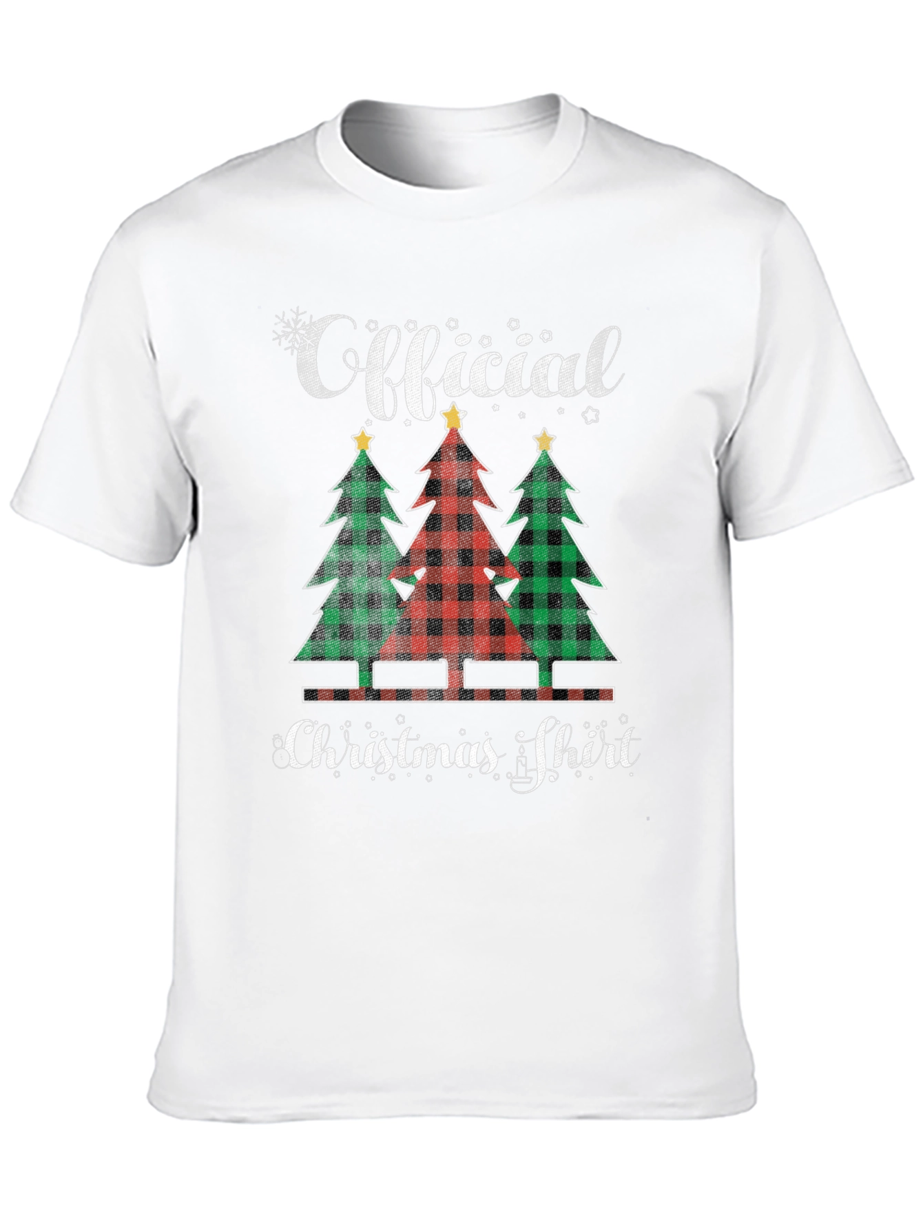 Official Christmas Shirt Plaid Tree Tee