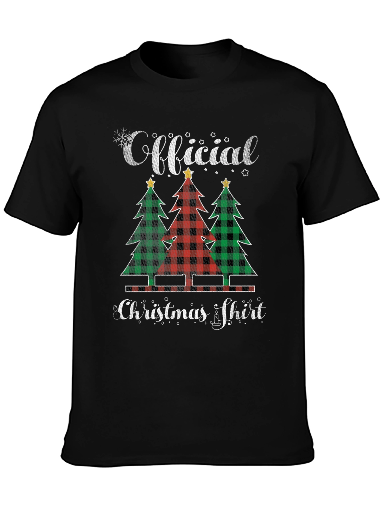 Official Christmas Shirt Plaid Tree Tee