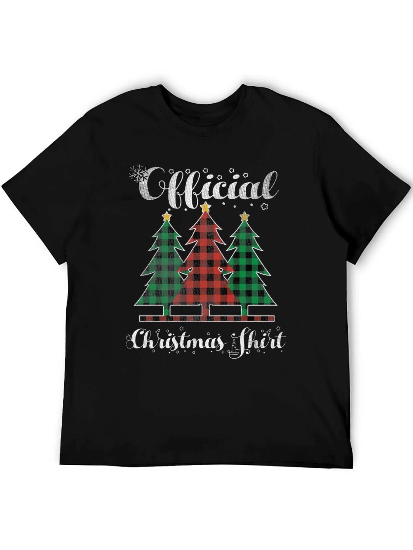 Official Christmas Shirt Plaid Tree Tee