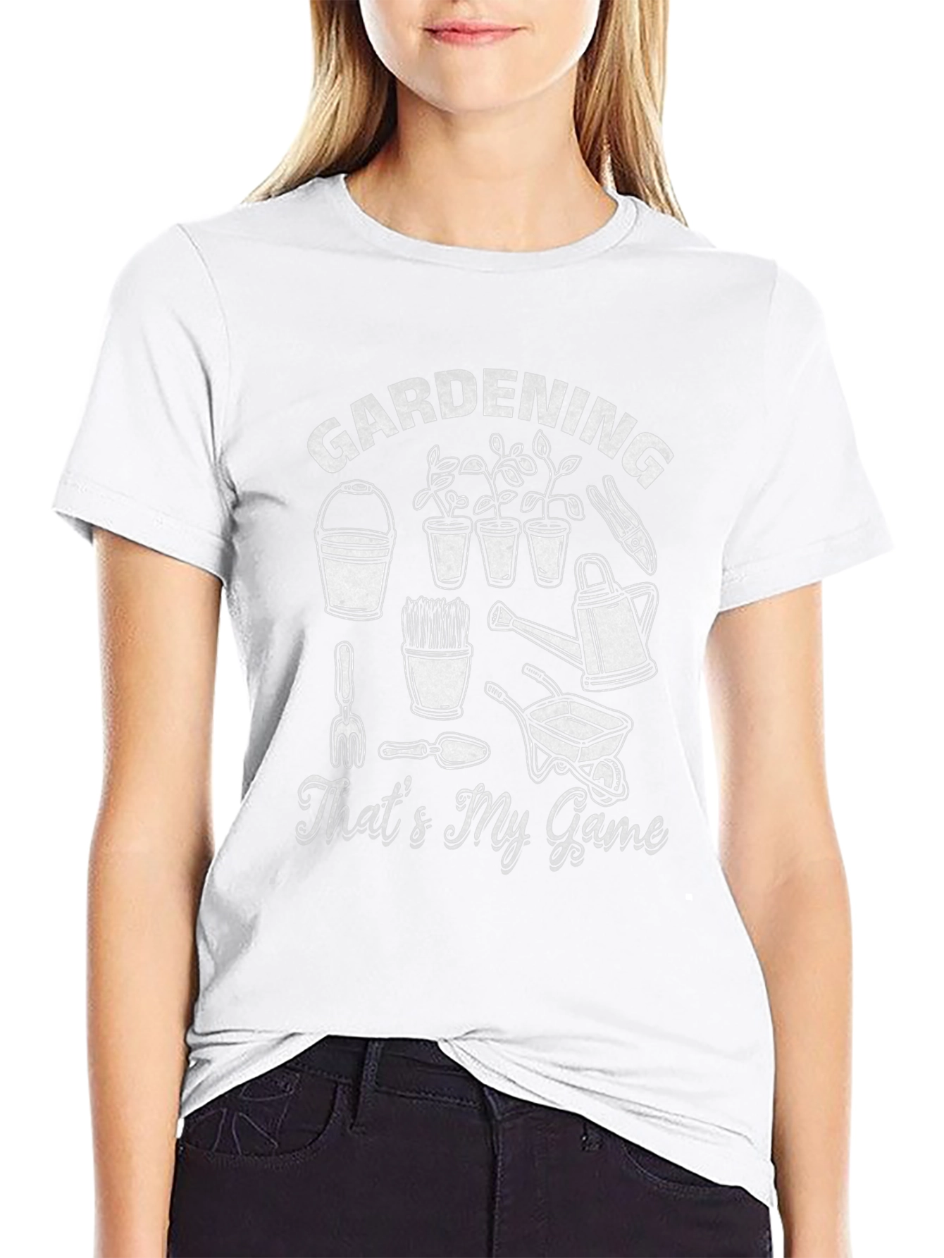 Gardening Is My Game Black Graphic T-Shirt