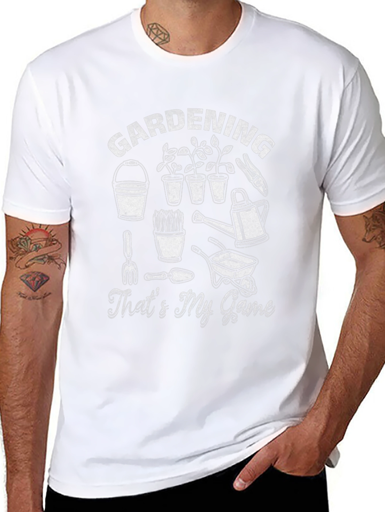 Gardening Is My Game Black Graphic T-Shirt