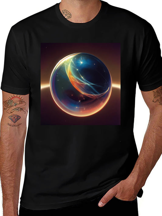 Abstract Space Orb Graphic T-Shirt