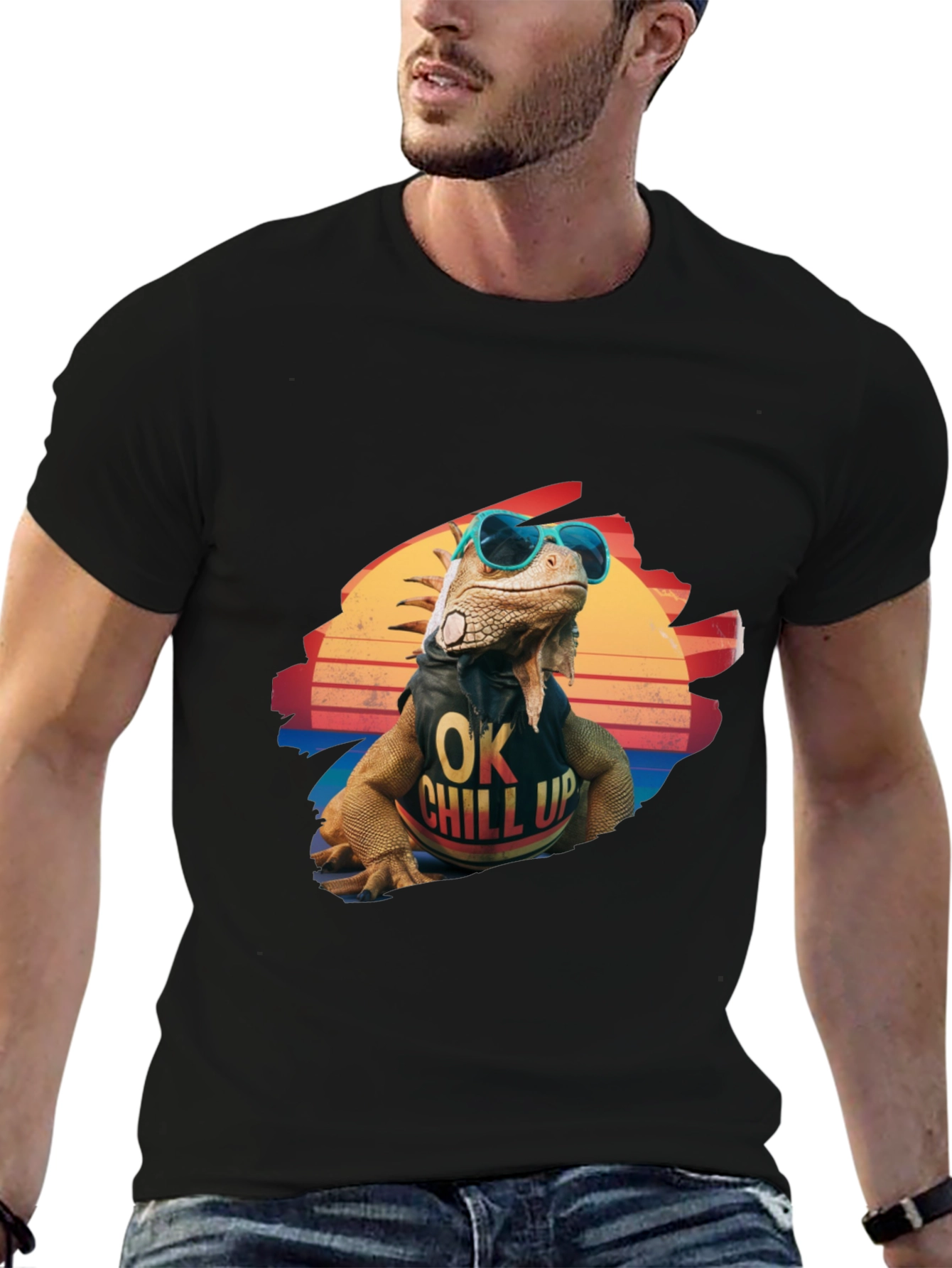 Cool Iguana Graphic T-Shirt - OK Chill Up