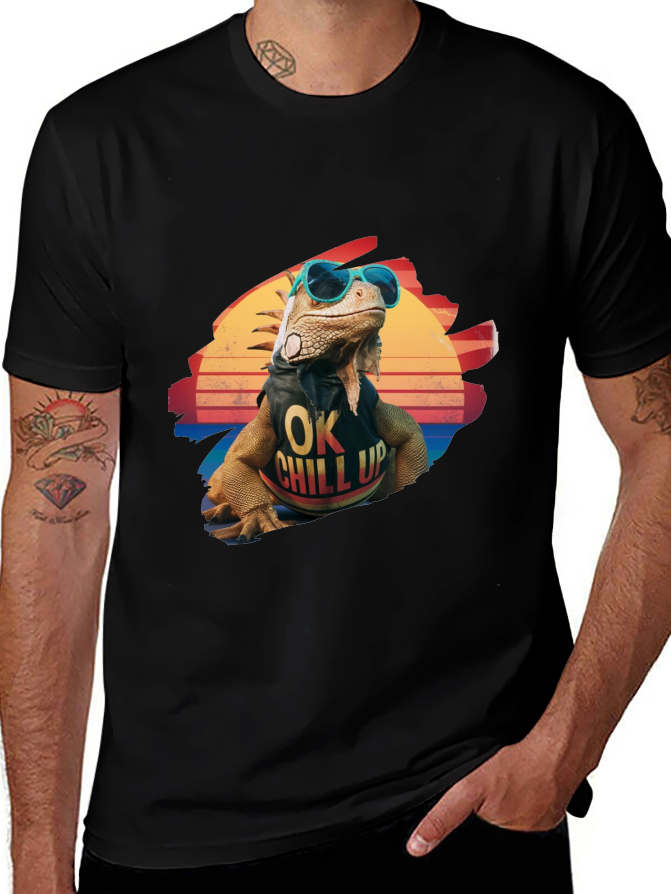 Cool Iguana Graphic T-Shirt - OK Chill Up